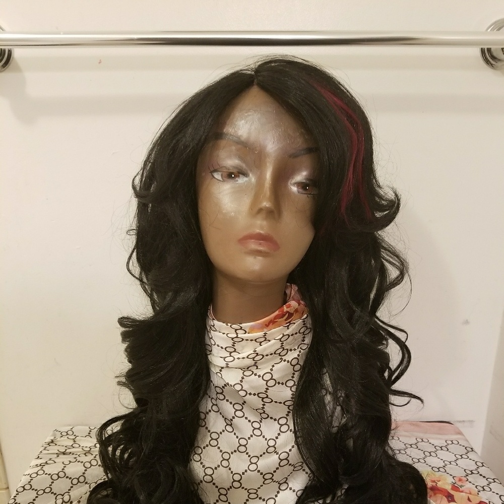 Synthetic lace front wig